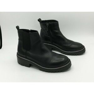 BLONDO Clair Zip Chelsea Black Leather Ankle Boot